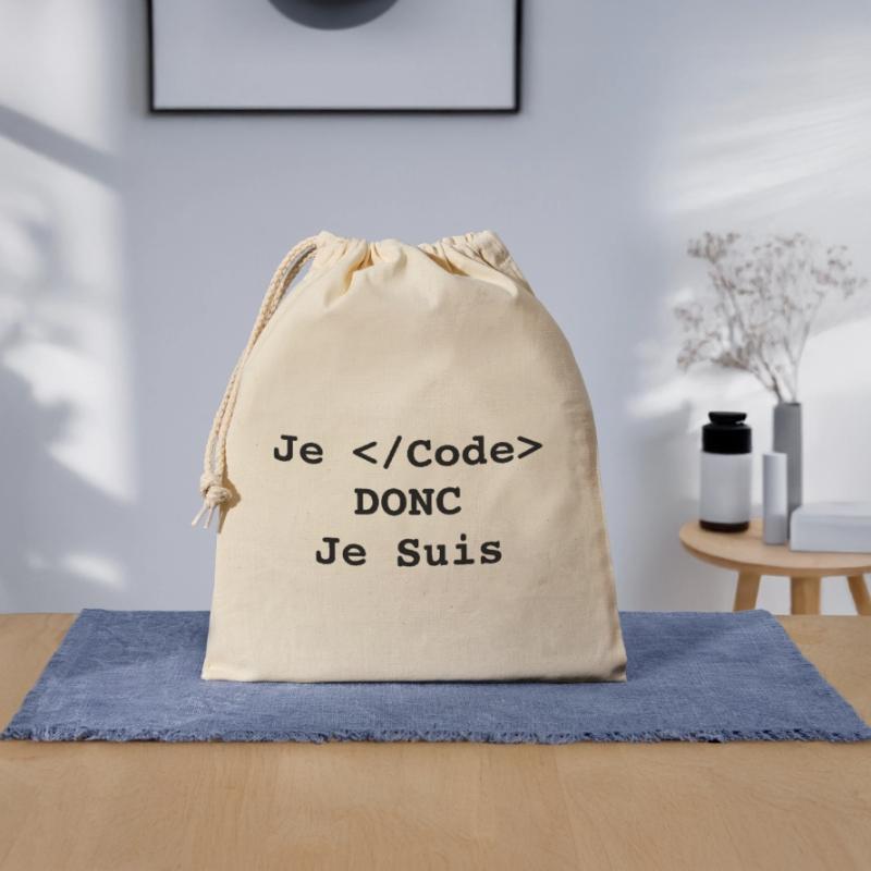 Ich programmiere, also bin ich Informatiker und Programmierer Verschließbarer Geschenkbeutel aus Baumwolle (25x30cm)