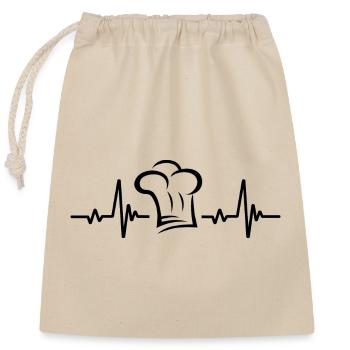 Palpitations cardiaques de la toque de chef - Sac cadeau en coton avec cordon (25 x 30 cm) - nature - Devant