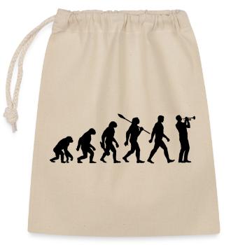 Evolution - Trumpet - Musician - Wind Instrument - Closable cotton gift bag (25x30cm) - nature - Front