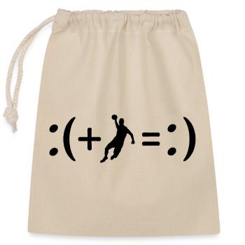 Le handball me rend heureux, formule du bonheur - Sac cadeau en coton avec cordon (25 x 30 cm) - nature - Devant