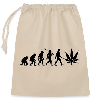 Evolution Cannabis - Hemp - Smoking weed legal - Closable cotton gift bag (25x30cm) - nature - Front