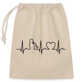 ECG Curve - Heart Curve - Pulse - Clarinet - Closable cotton gift bag (25x30cm) - nature - Front