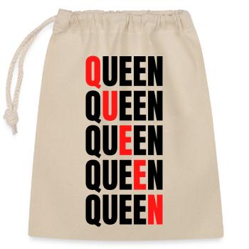 Queen - Closable cotton gift bag (25x30cm) - nature - Front