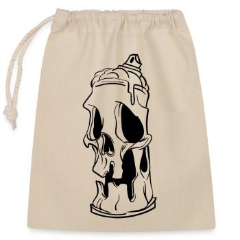 Skull spray can - Closable cotton gift bag (25x30cm) - nature - Front