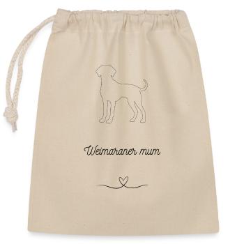 Maman braque de weimar - Sac cadeau en coton avec cordon (25 x 30 cm) - nature - Devant