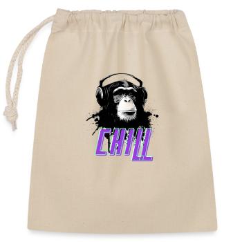 Chill Gorilla - Verschließbarer Geschenkbeutel aus Baumwolle (25x30cm) - Natur - Vorne
