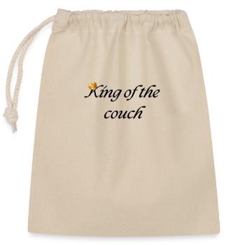 König der Couch - Verschließbarer Geschenkbeutel aus Baumwolle (25x30cm) - Natur - Vorne