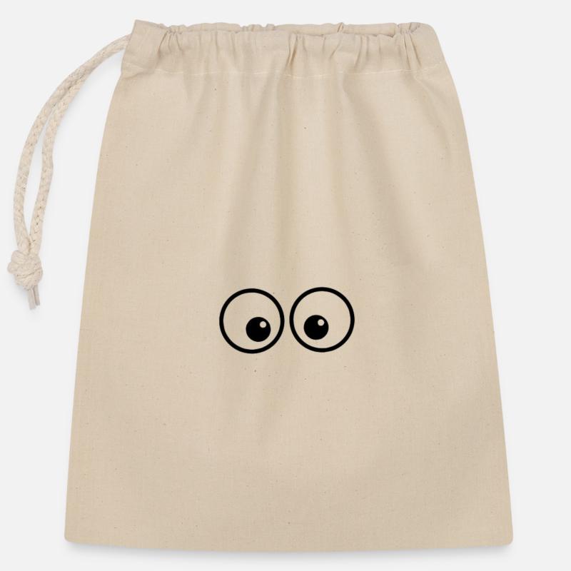 Eye duo in comic style - Closable cotton gift bag (25x30cm) - nature