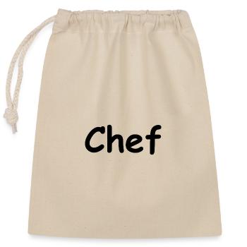 Chef  - Closable cotton gift bag (25x30cm) - nature - Front