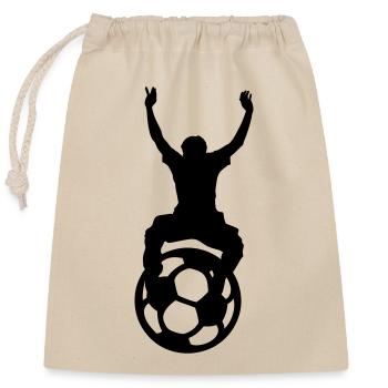 Geschenk ‏ Fußball, WM, EM, Sport, Fan - Verschließbarer Geschenkbeutel aus Baumwolle (25x30cm) - Natur - Vorne