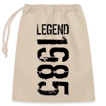 Legend 1985 black - Verschließbarer Geschenkbeutel aus Baumwolle (25x30cm) - Natur - Vorne