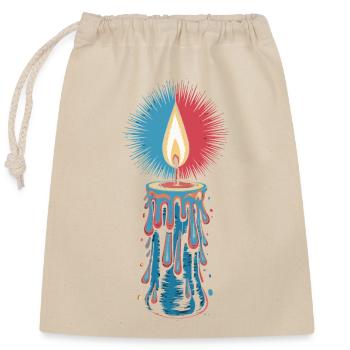 Faith Light Candle Retro Spirit Design - Closable cotton gift bag (25x30cm) - nature - Front