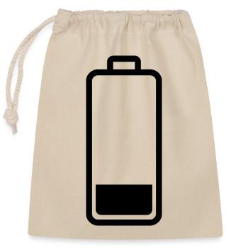 low battery - Closable cotton gift bag (25x30cm) - nature - Front