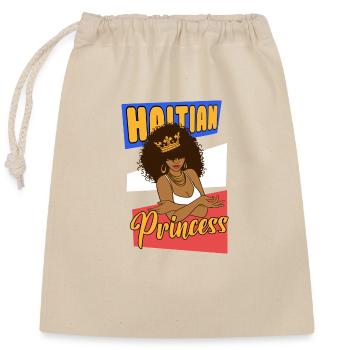 Haiti Haitian Flagge Frau Prinzessin I Geschenk - Verschließbarer Geschenkbeutel aus Baumwolle (25x30cm) - Natur - Vorne