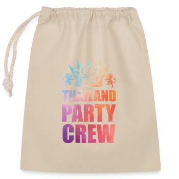 Thailand Party Crew Spruch - Verschließbarer Geschenkbeutel aus Baumwolle (25x30cm) - Natur - Vorne