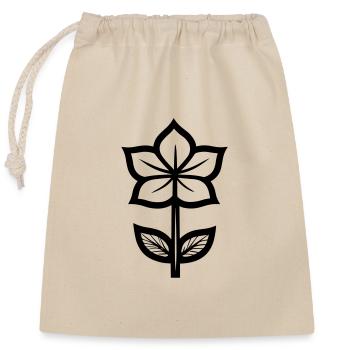 flower - Closable cotton gift bag (25x30cm) - nature - Front
