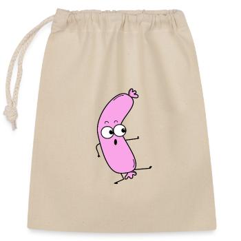 Sausage - Closable cotton gift bag (25x30cm) - nature - Front