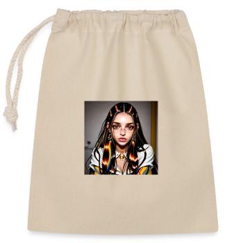 Visage Fantasy Multicolore - Sac cadeau en coton avec cordon (25 x 30 cm) - nature - Devant