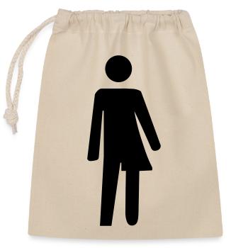 Transgender Toilet Sign - Closable cotton gift bag (25x30cm) - nature - Front