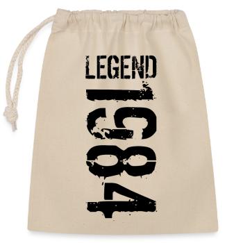 Legend 1984 black - Verschließbarer Geschenkbeutel aus Baumwolle (25x30cm) - Natur - Vorne