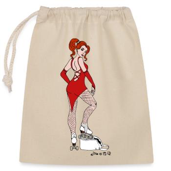 pinup roller quad artistique - Sac cadeau en coton avec cordon (25 x 30 cm) - nature - Devant