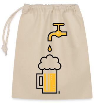 Robinet de chope à bière (Chope à bière Chope à bière / 2C) - Sac cadeau en coton avec cordon (25 x 30 cm) - nature - Devant