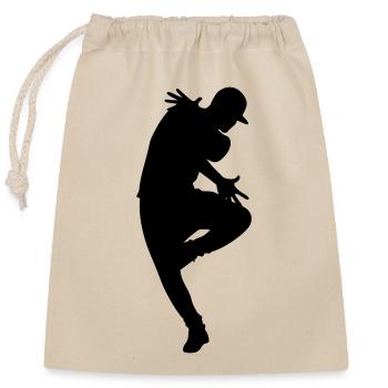 B-Boy Silhouette – Breakdance Flow - Verschließbarer Geschenkbeutel aus Baumwolle (25x30cm) - Natur - Vorne