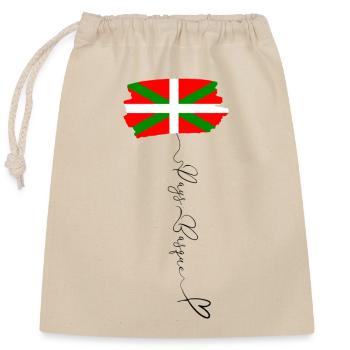 Basque Country Flag Ikurriña Red Green White - Closable cotton gift bag (25x30cm) - nature - Front