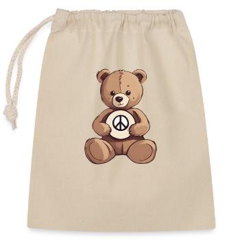 Teddybär - Verschließbarer Geschenkbeutel aus Baumwolle (25x30cm) - Natur - Vorne