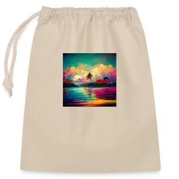 colorful paradise - Verschließbarer Geschenkbeutel aus Baumwolle (25x30cm) - Natur - Vorne