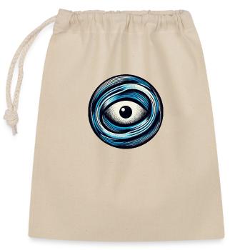 Oceanic Gaze: Retro Risograph Eye - Verschließbarer Geschenkbeutel aus Baumwolle (25x30cm) - Natur - Vorne