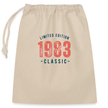 Born 1983 - Closable cotton gift bag (25x30cm) - nature - Front