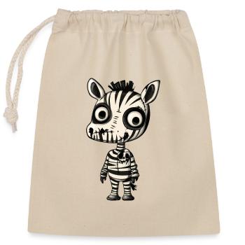 Zebra Halloween Comic Funny - Closable cotton gift bag (25x30cm) - nature - Front