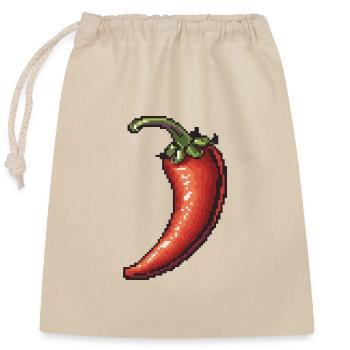 Chili Pixel Gamer - Sac cadeau en coton avec cordon (25 x 30 cm) - nature - Devant