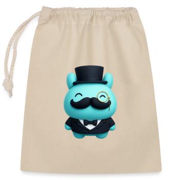 Mr. Ham Elegant Premium Character - Closable cotton gift bag (25x30cm) - nature - Front