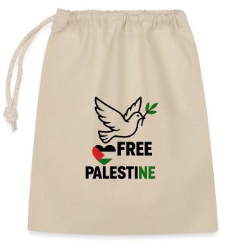 Colombe de Palestine libre - Sac cadeau en coton avec cordon (25 x 30 cm) - nature - Devant