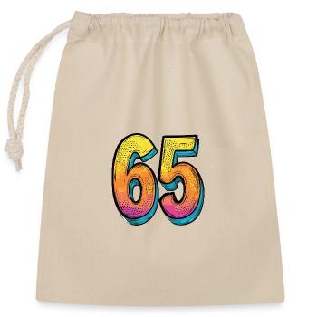 65 Number Symbol - Closable cotton gift bag (25x30cm) - nature - Front