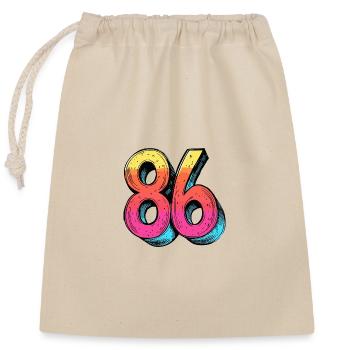 86 Number Symbol - Closable cotton gift bag (25x30cm) - nature - Front