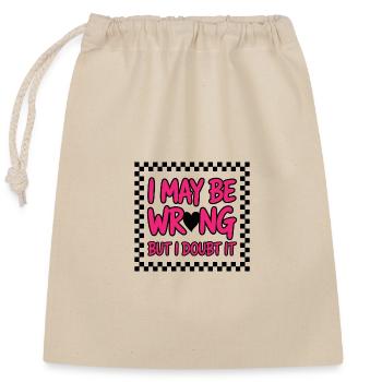 Cheeky humor text with confident style - Closable cotton gift bag (25x30cm) - nature - Front