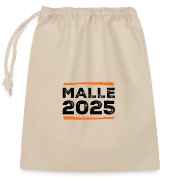 Malle 2025 Saying - Closable cotton gift bag (25x30cm) - nature - Front