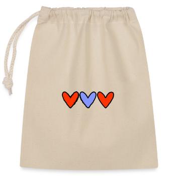 HEART. COUPLE. VALENTINE'S DAY. JUST MARRIED. Bachelorette party. - Closable cotton gift bag (25x30cm) - nature - Front