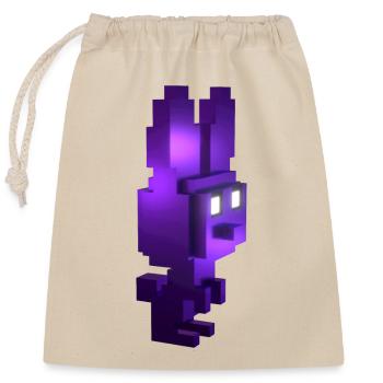 Silent Gamer's Dream: Cubic Purple Bunny Violet - Closable cotton gift bag (25x30cm) - nature - Front