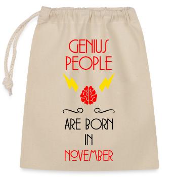 Genie Born November Baby Gift - Closable cotton gift bag (25x30cm) - nature - Front