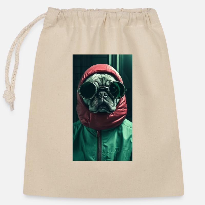 Vadrouilles Carlin – Cool & Confiant - Sac cadeau en coton avec cordon (25 x 30 cm) - nature