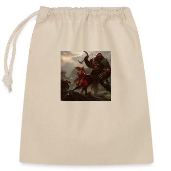 Orc vs. Woman - Closable cotton gift bag (25x30cm) - nature - Front
