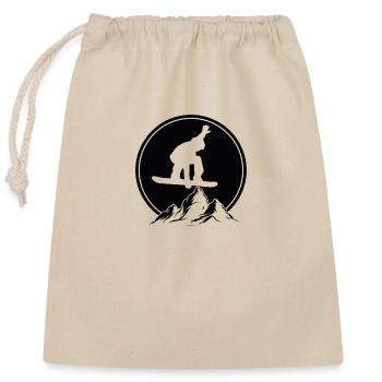 Snowboarder Wintersport Schnee - Verschließbarer Geschenkbeutel aus Baumwolle (25x30cm) - Natur - Vorne