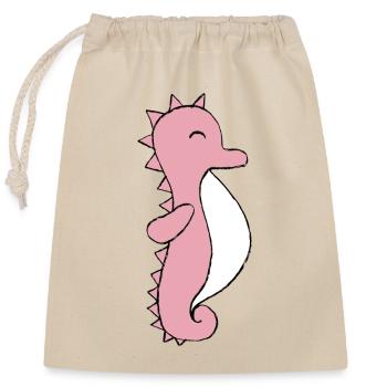 Hippocampe - Sac cadeau en coton avec cordon (25 x 30 cm) - nature - Devant