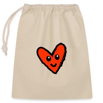 VALENTINE'S DAY. HEART. I LOVE YOU. I LOVE YOU - Closable cotton gift bag (25x30cm) - nature - Front
