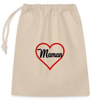 FÊTE DES MÈRES. MAMAN - Sac cadeau en coton avec cordon (25 x 30 cm) - nature - Devant