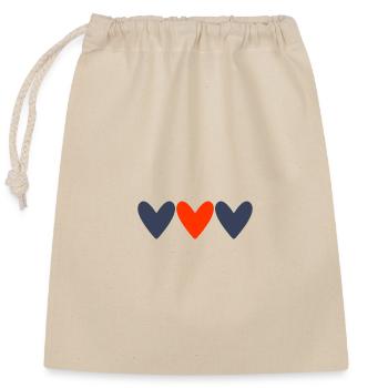 JUST MARRIED. EVJF. SAINT VALENTIN. COUPLE - Sac cadeau en coton avec cordon (25 x 30 cm) - nature - Devant